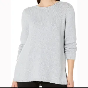 The Eileen Fisher Ballet Neck Pullover in Delphine