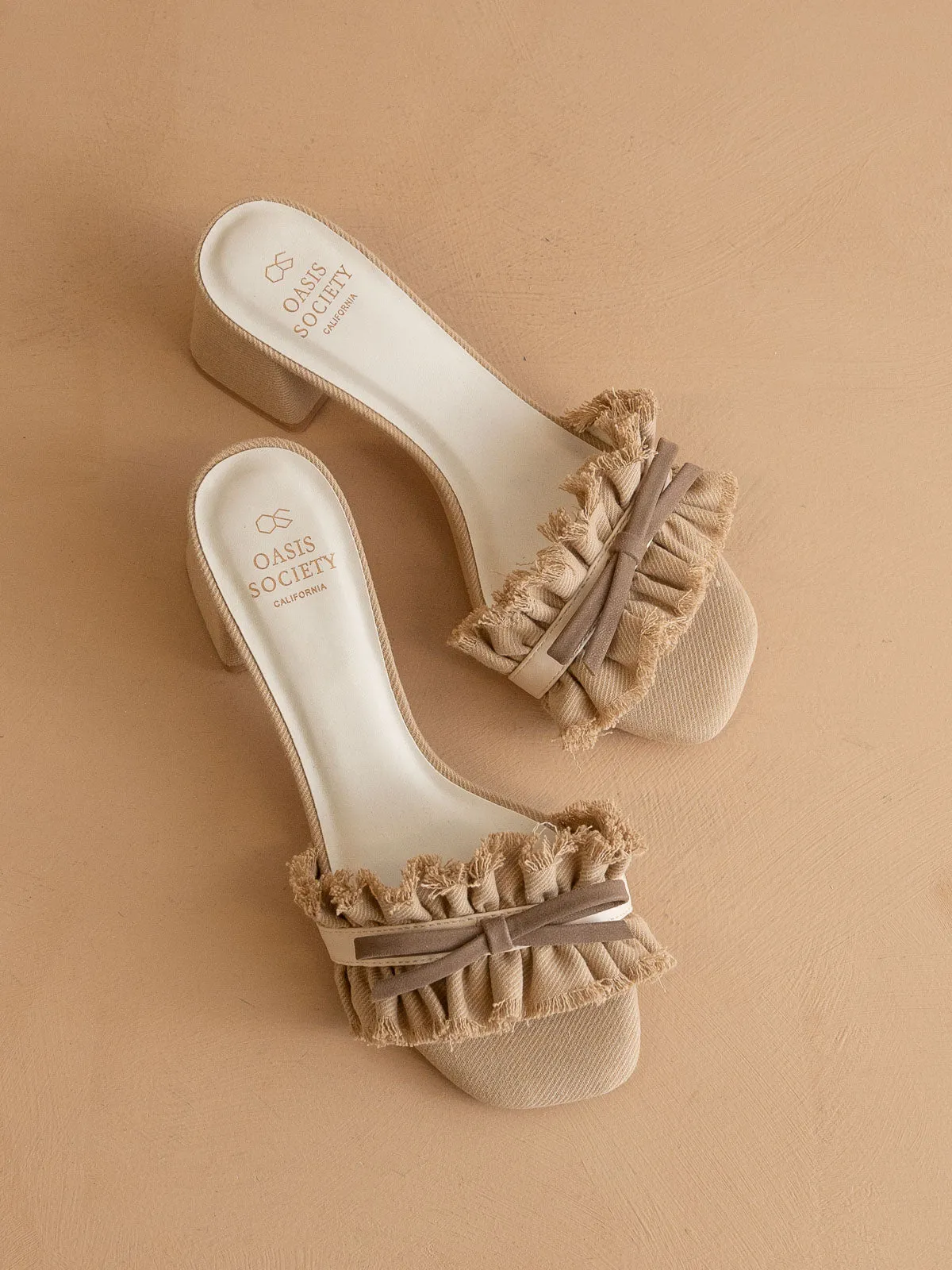 The Julissa | Khaki Romantic Low Heel Sandal