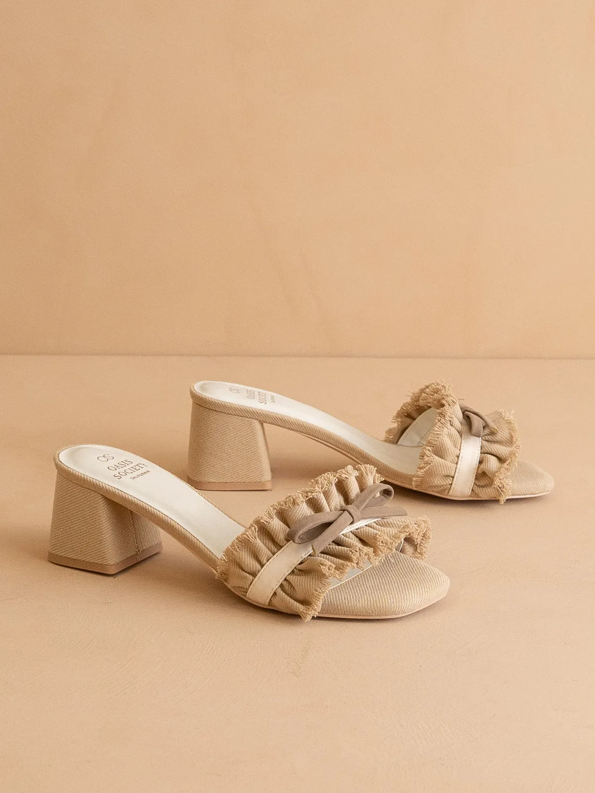 The Julissa | Khaki Romantic Low Heel Sandal