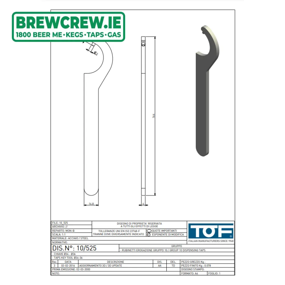TOF - Beer Tap-Key Tool (C-Spanner)