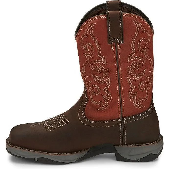 Tony Lama Men's Junction 11' Steel Toe WP Western Work Boot -Brown- RR3352