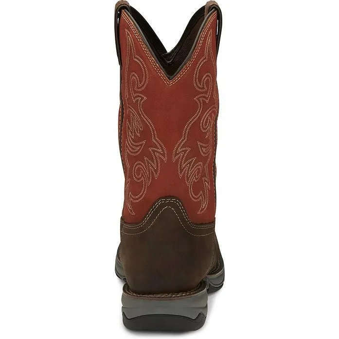 Tony Lama Men's Junction 11' Steel Toe WP Western Work Boot -Brown- RR3352