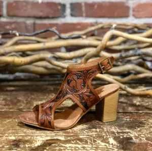 Tooled Canvas Heel