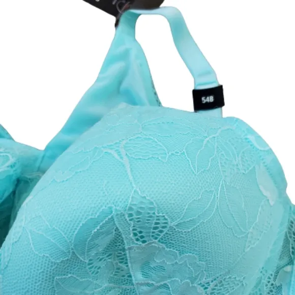 Torrid plus full coverage lightly lined underwire lace bra, 54B, blue