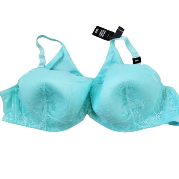 Torrid plus full coverage lightly lined underwire lace bra, 54B, blue