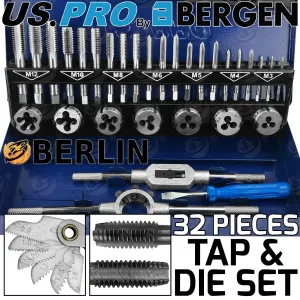 US PRO 32PCS METRIC TAP & DIE SET M3 - M12