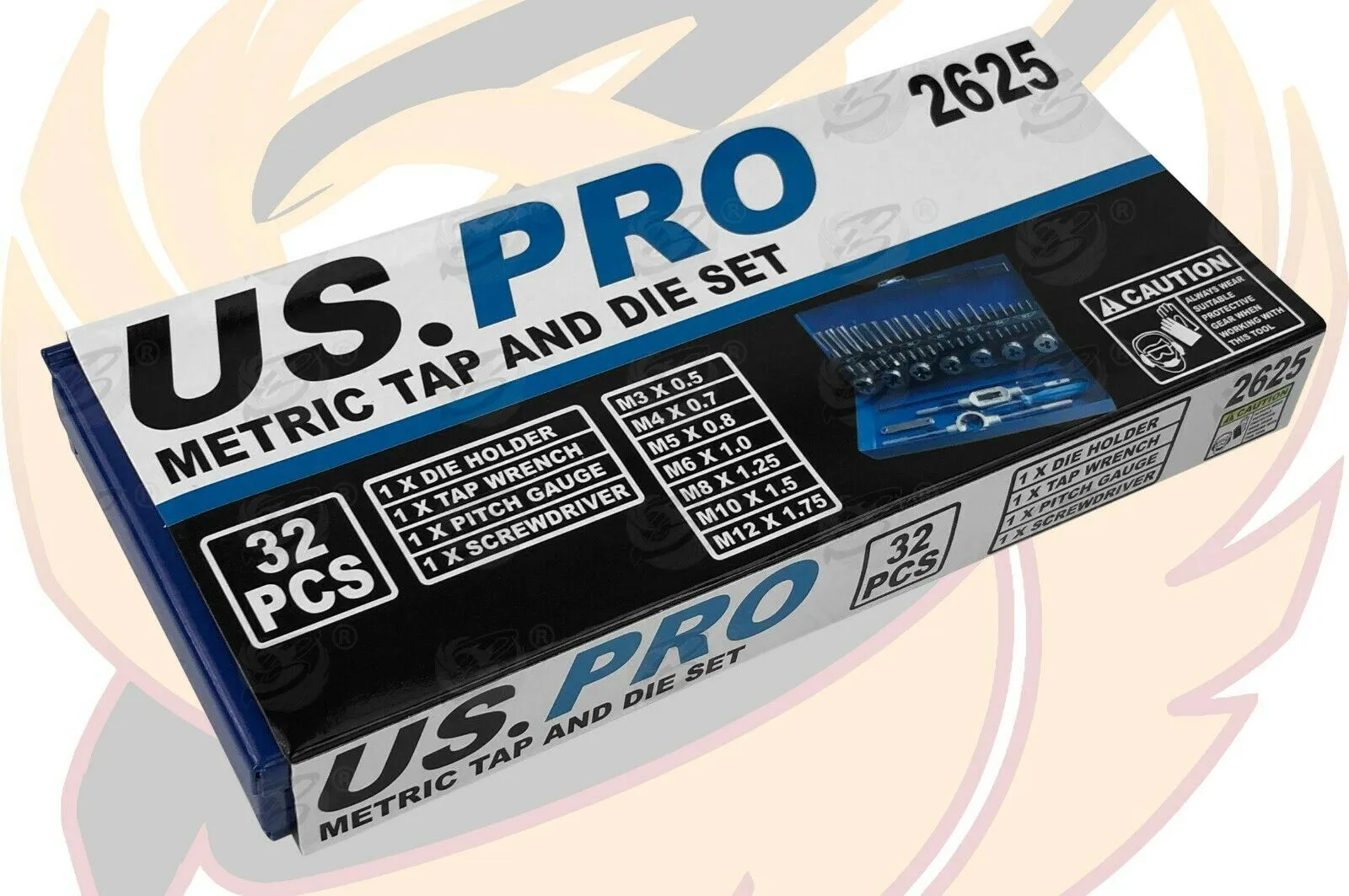 US PRO 32PCS METRIC TAP & DIE SET M3 - M12