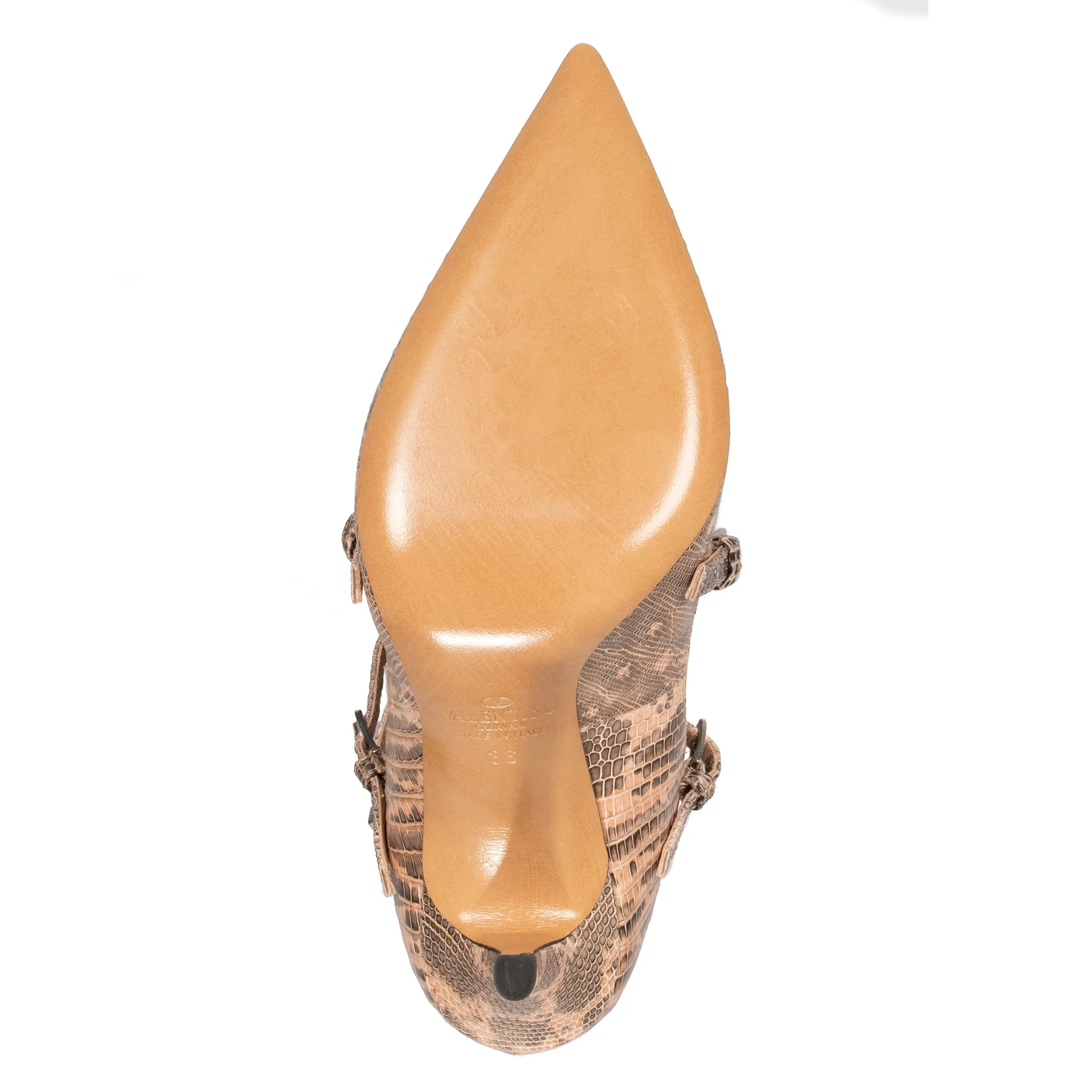 Valentino Love Latch Lizard Leather Pumps