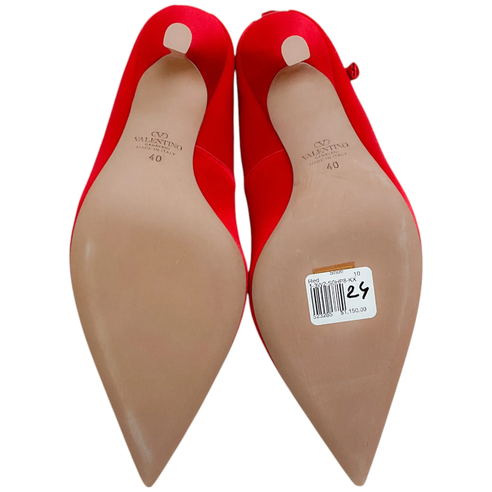 Valentino Rouge Red Satin Nite Out Pumps
