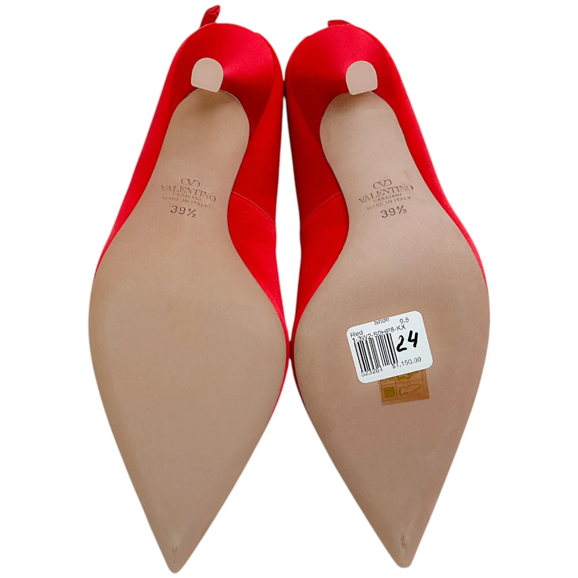 Valentino Rouge Red Satin Nite Out Pumps