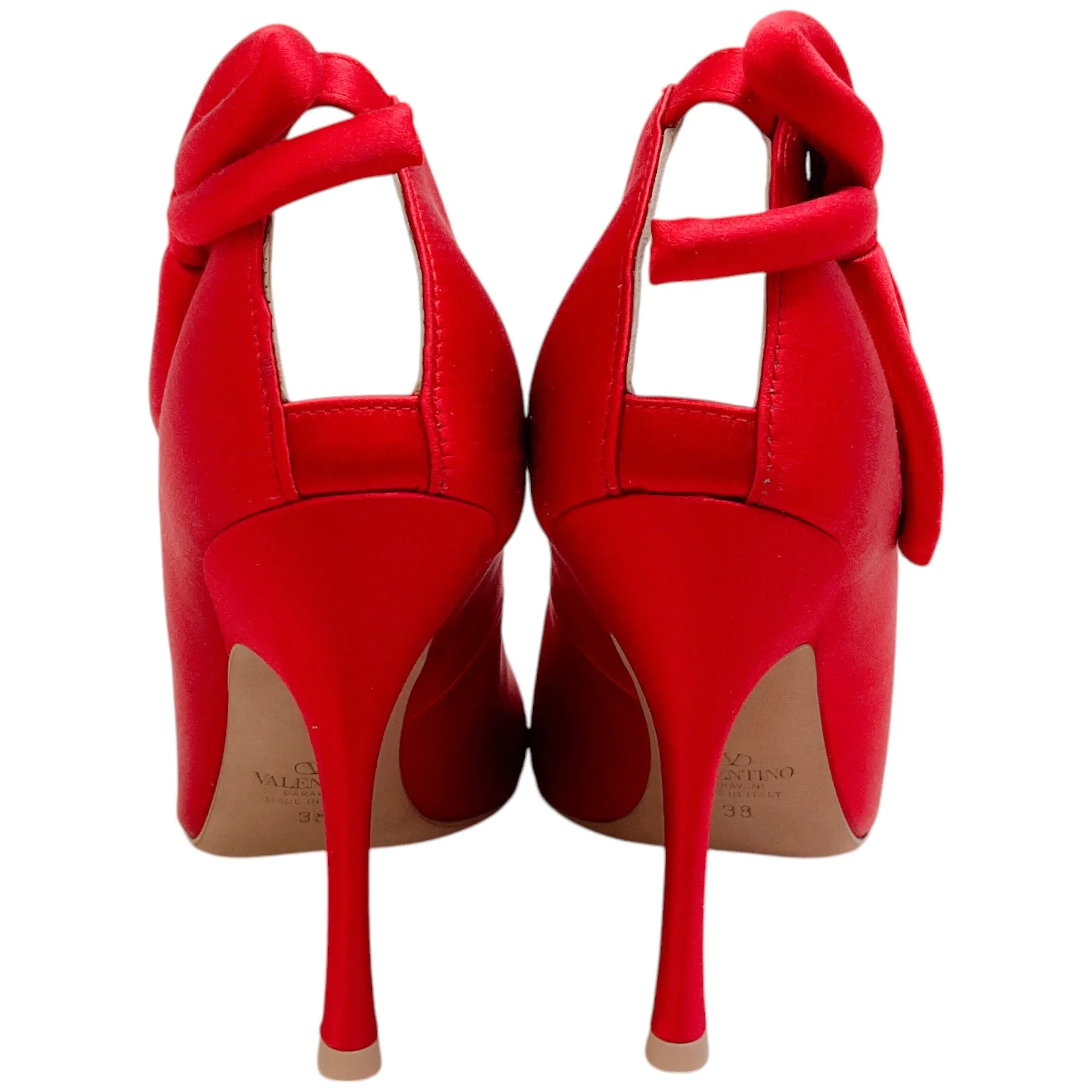Valentino Rouge Red Satin Nite Out Pumps