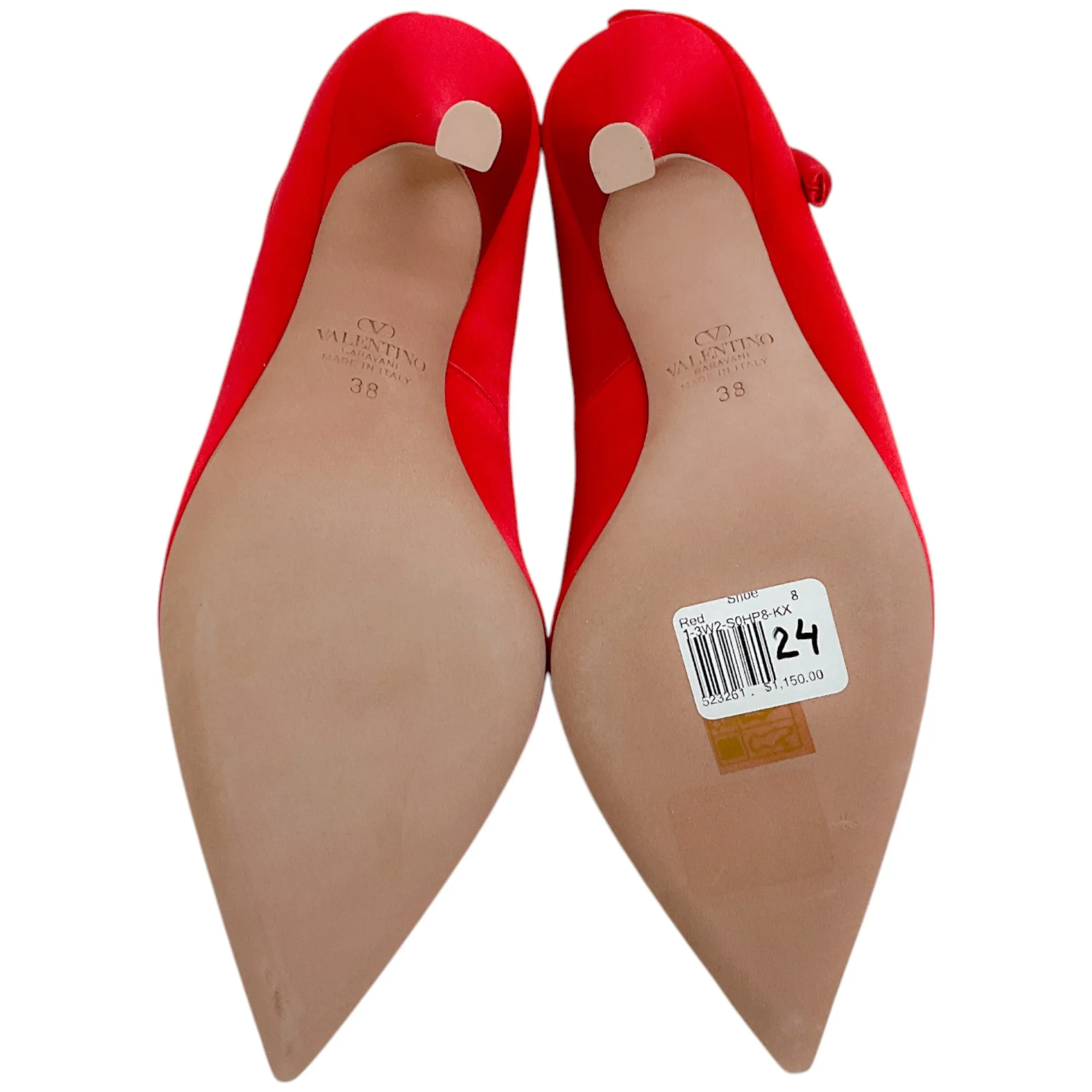 Valentino Rouge Red Satin Nite Out Pumps