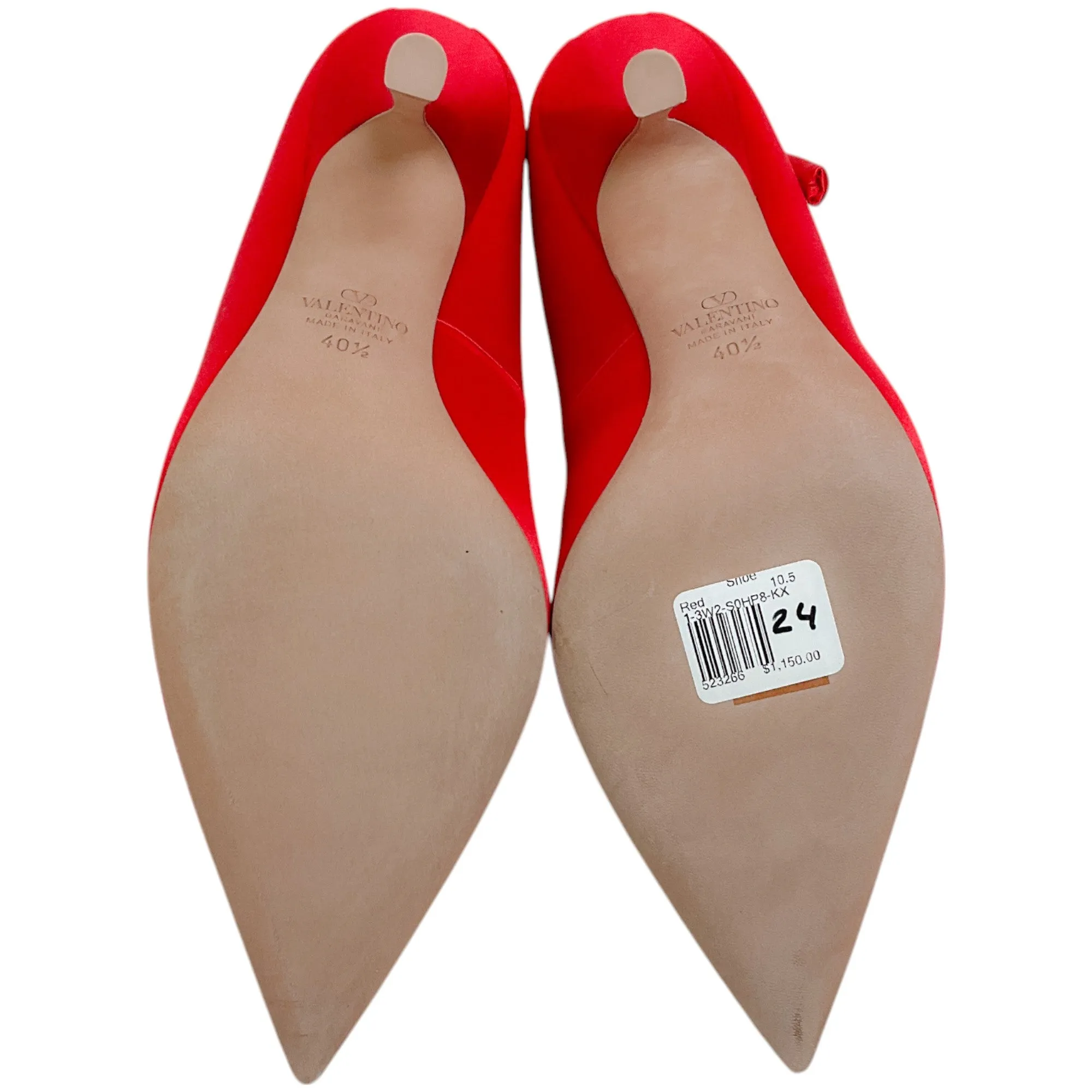 Valentino Rouge Red Satin Nite Out Pumps