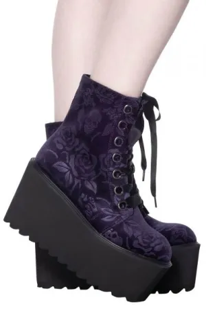 Vampire's Kiss Platform Boot - Plum - Size