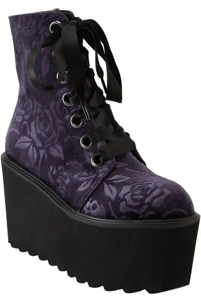 Vampire's Kiss Platform Boot - Plum - Size