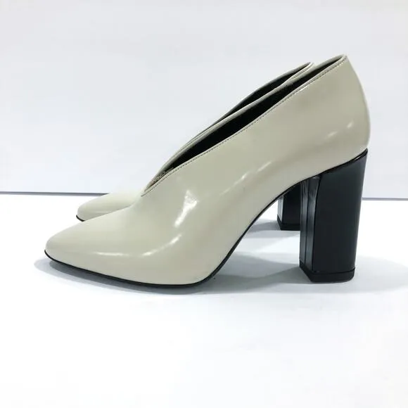 Via Spiga Baran Block Heel Cream Pumps Heels