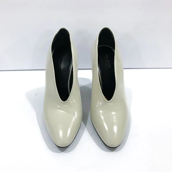 Via Spiga Baran Block Heel Cream Pumps Heels