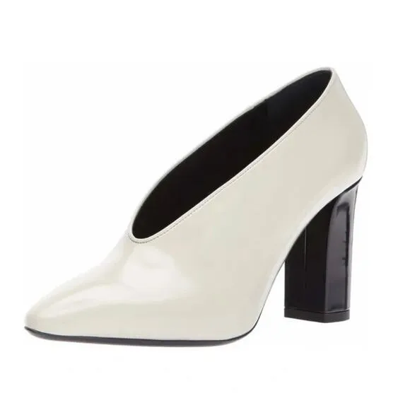 Via Spiga Baran Block Heel Cream Pumps Heels