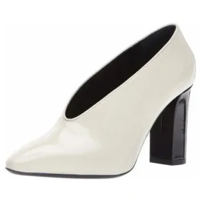 Via Spiga Baran Block Heel Cream Pumps Heels