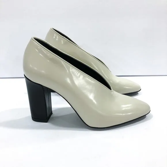 Via Spiga Baran Block Heel Cream Pumps Heels