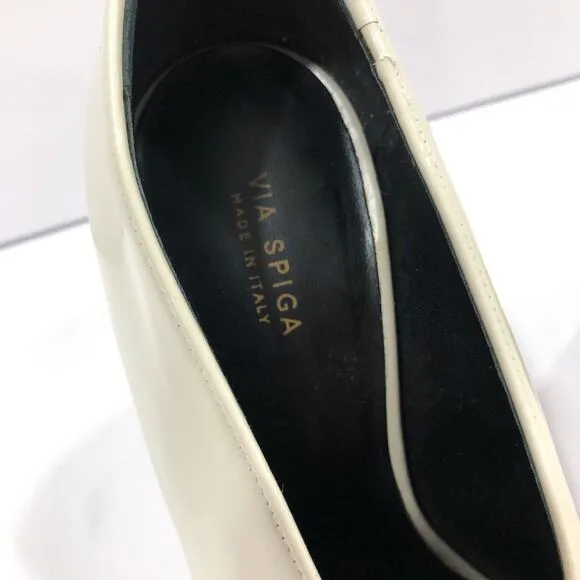 Via Spiga Baran Block Heel Cream Pumps Heels