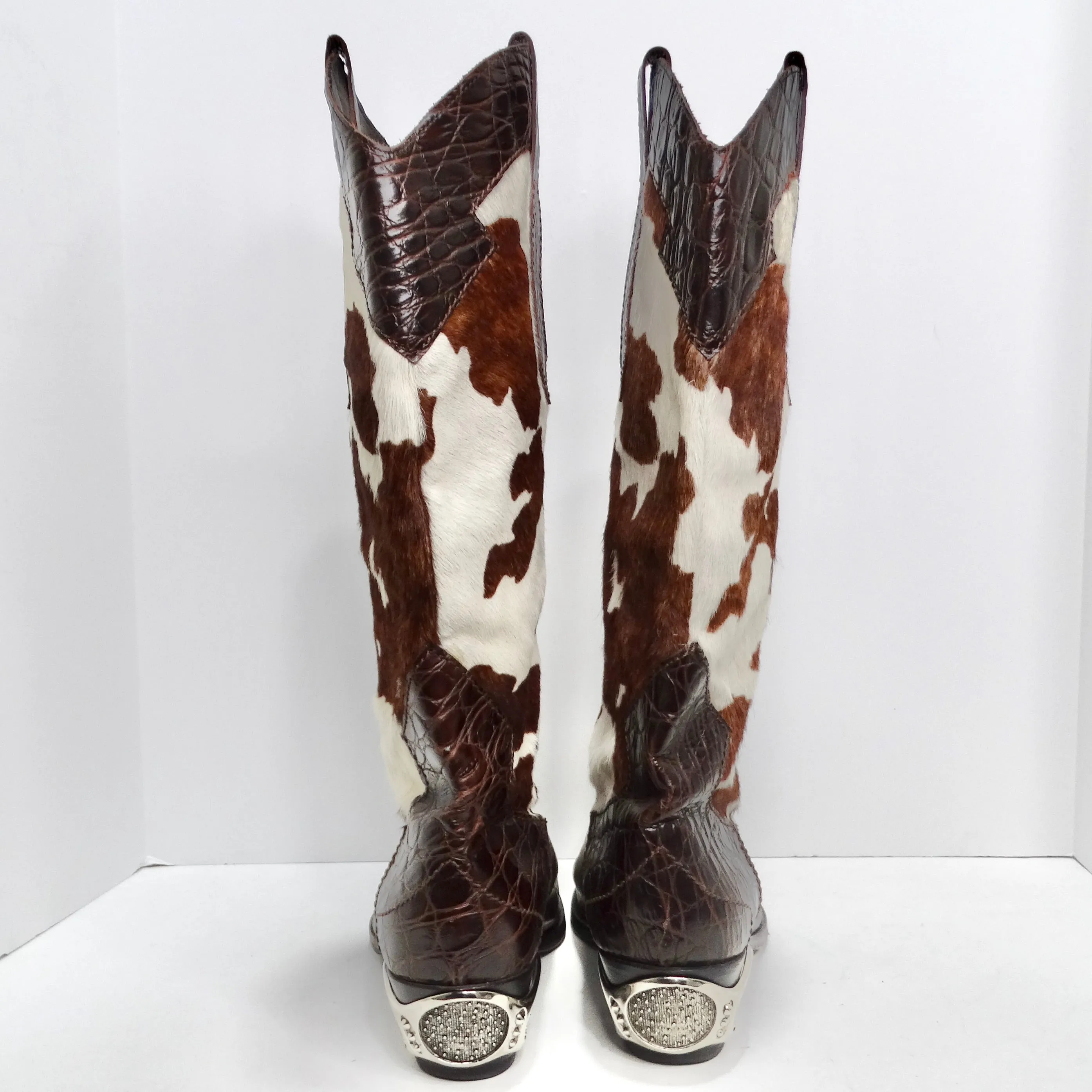 Vintage cowhide Sterling Silver Cowboy Boots