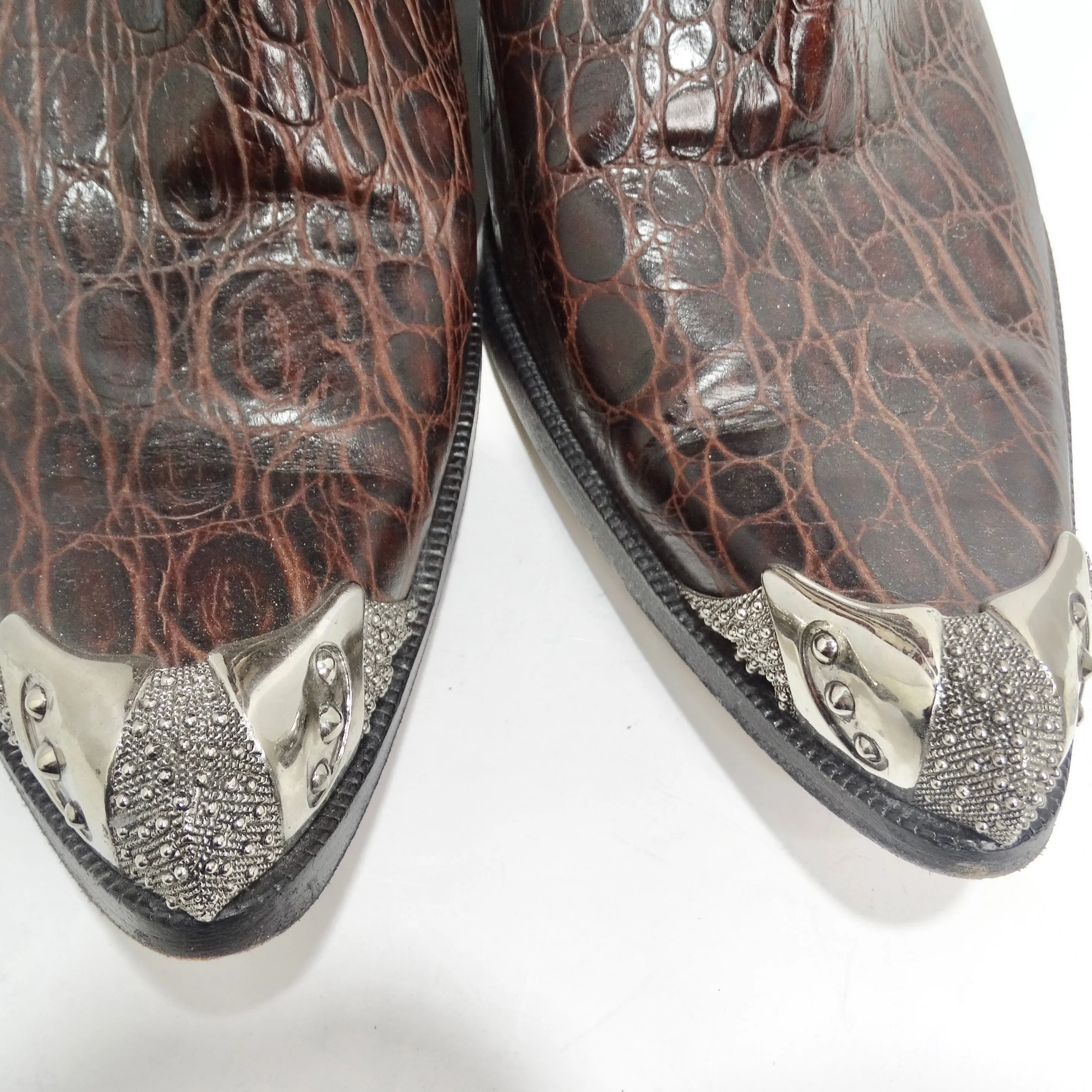 Vintage cowhide Sterling Silver Cowboy Boots