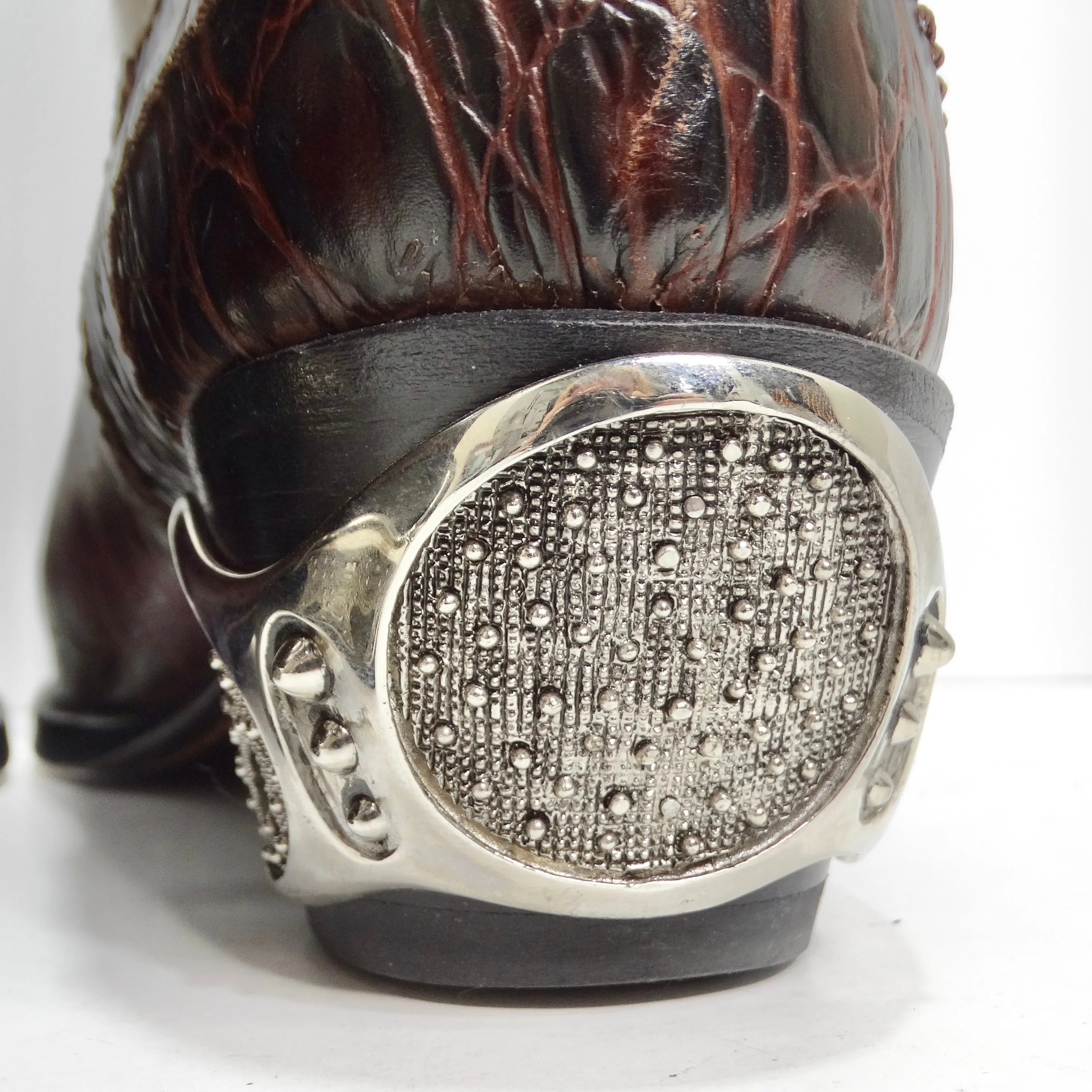 Vintage cowhide Sterling Silver Cowboy Boots