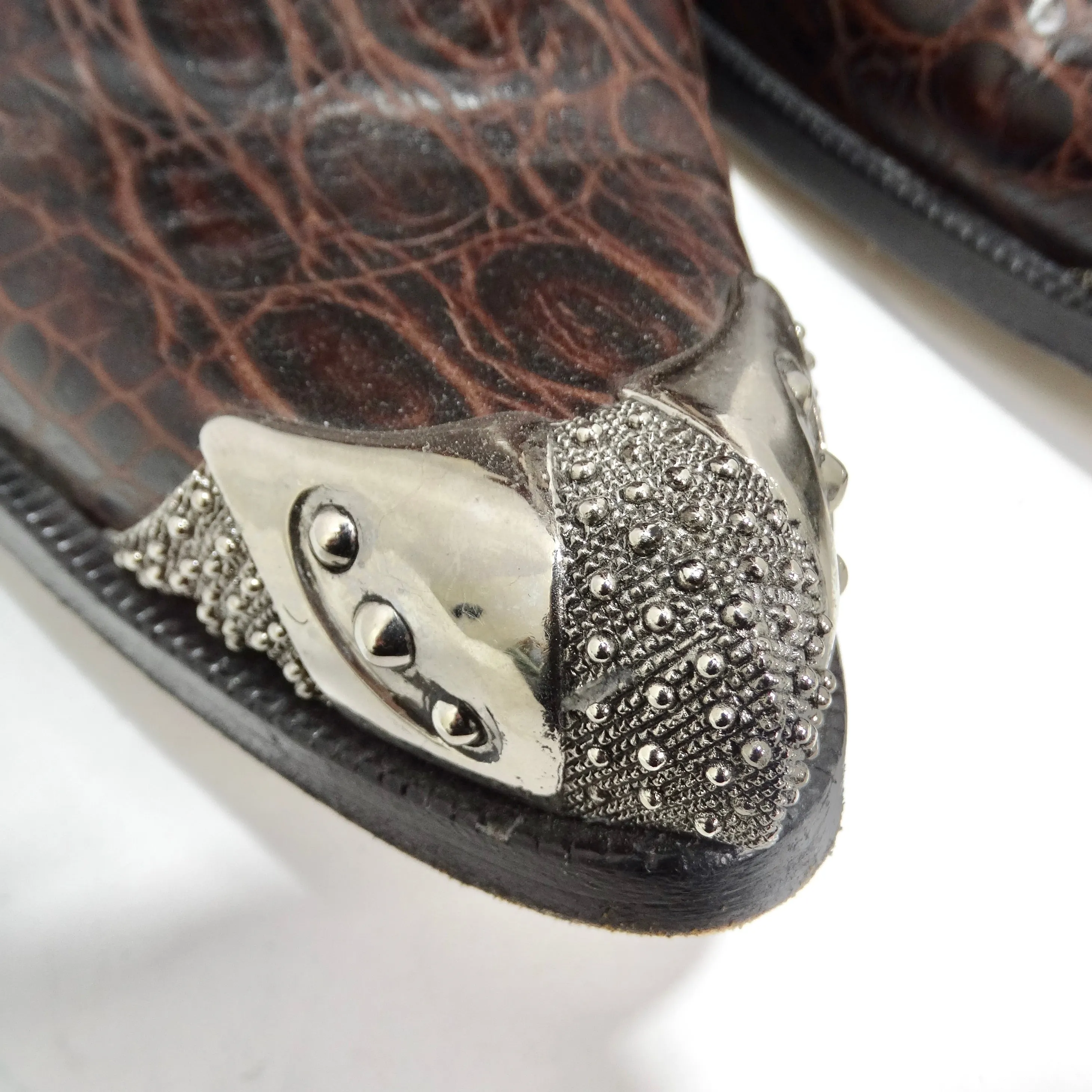 Vintage cowhide Sterling Silver Cowboy Boots