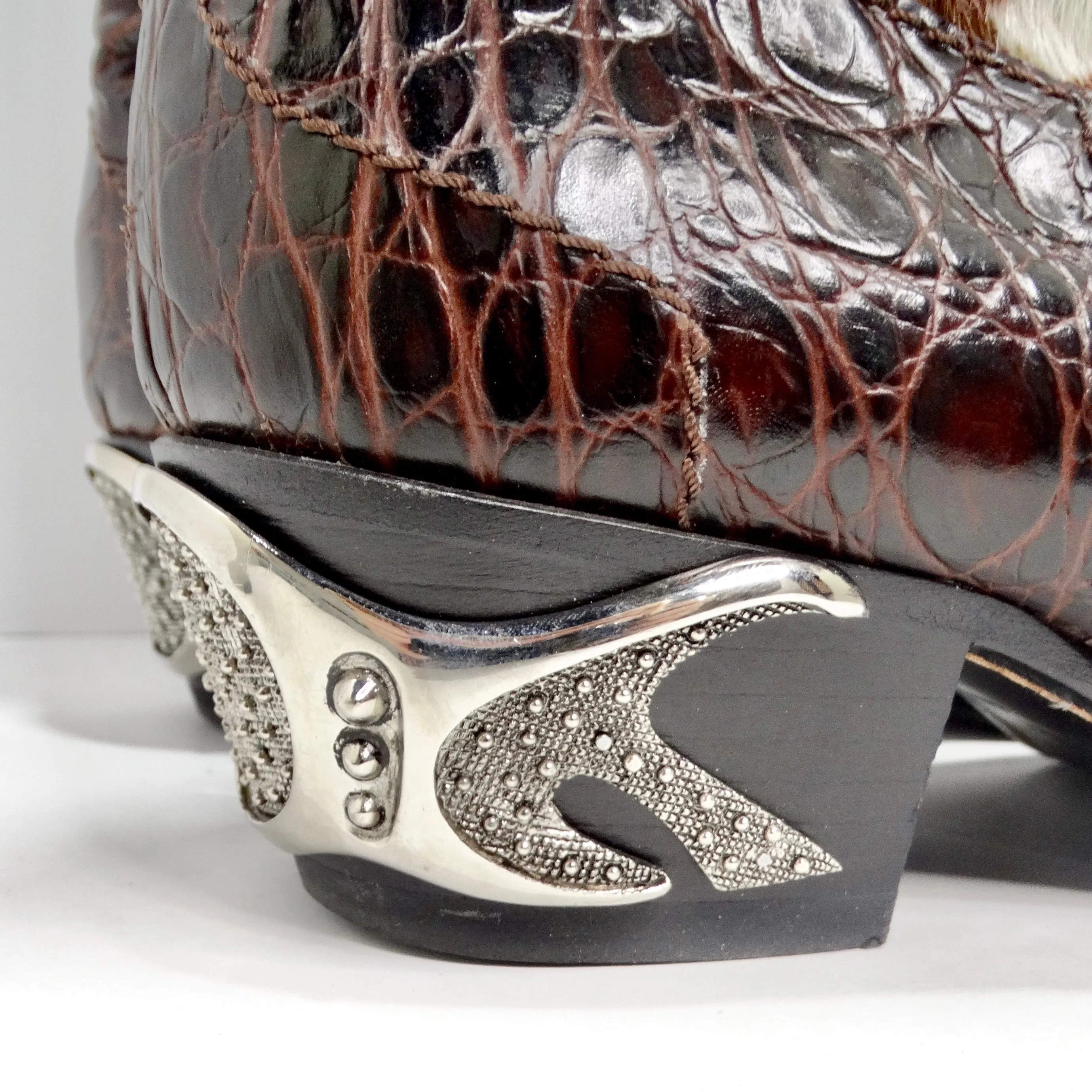 Vintage cowhide Sterling Silver Cowboy Boots