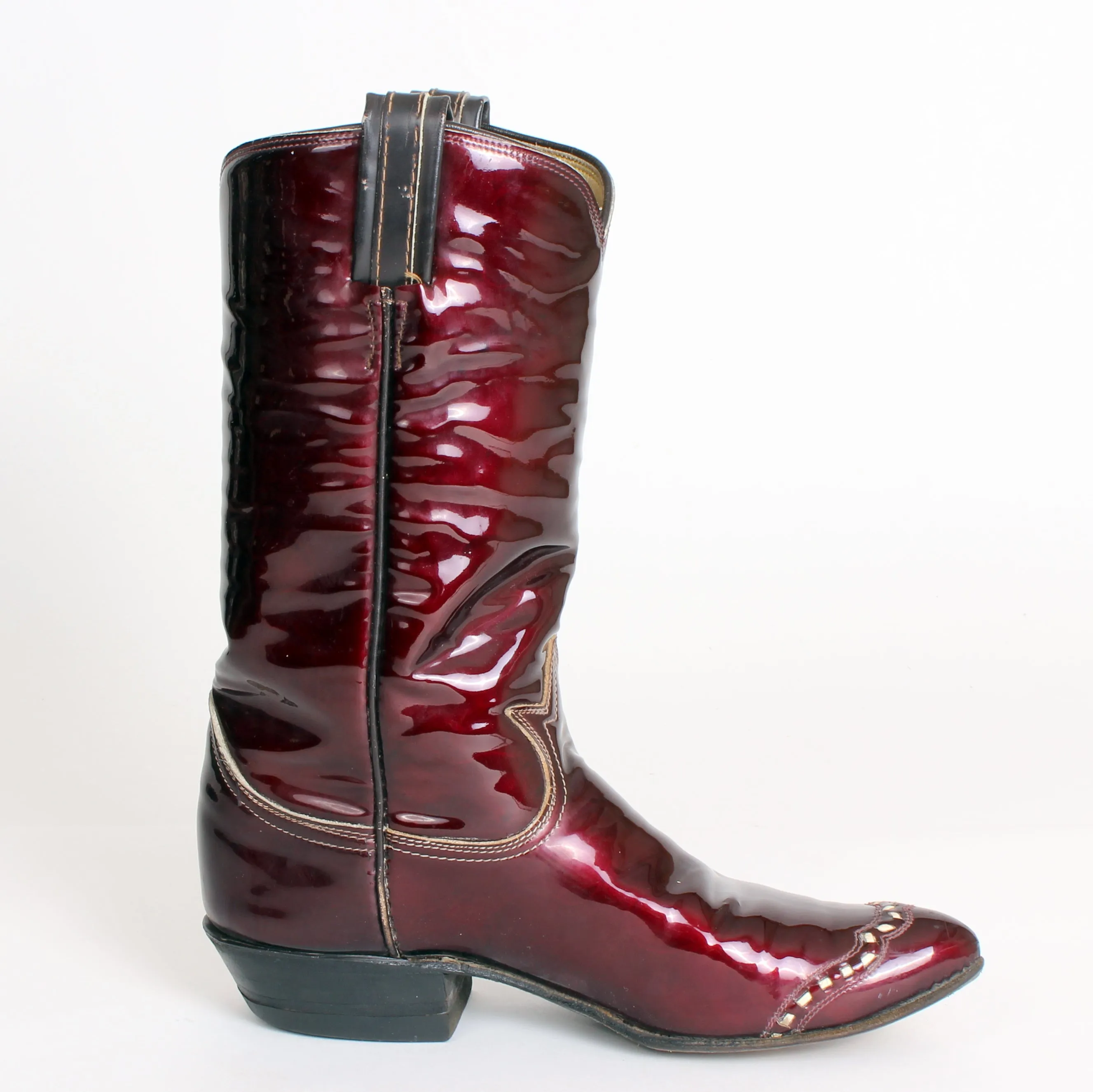 Vintage Tony Lama Cowboy Boots Womens Maroon sz 6A