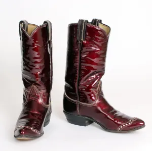 Vintage Tony Lama Cowboy Boots Womens Maroon sz 6A