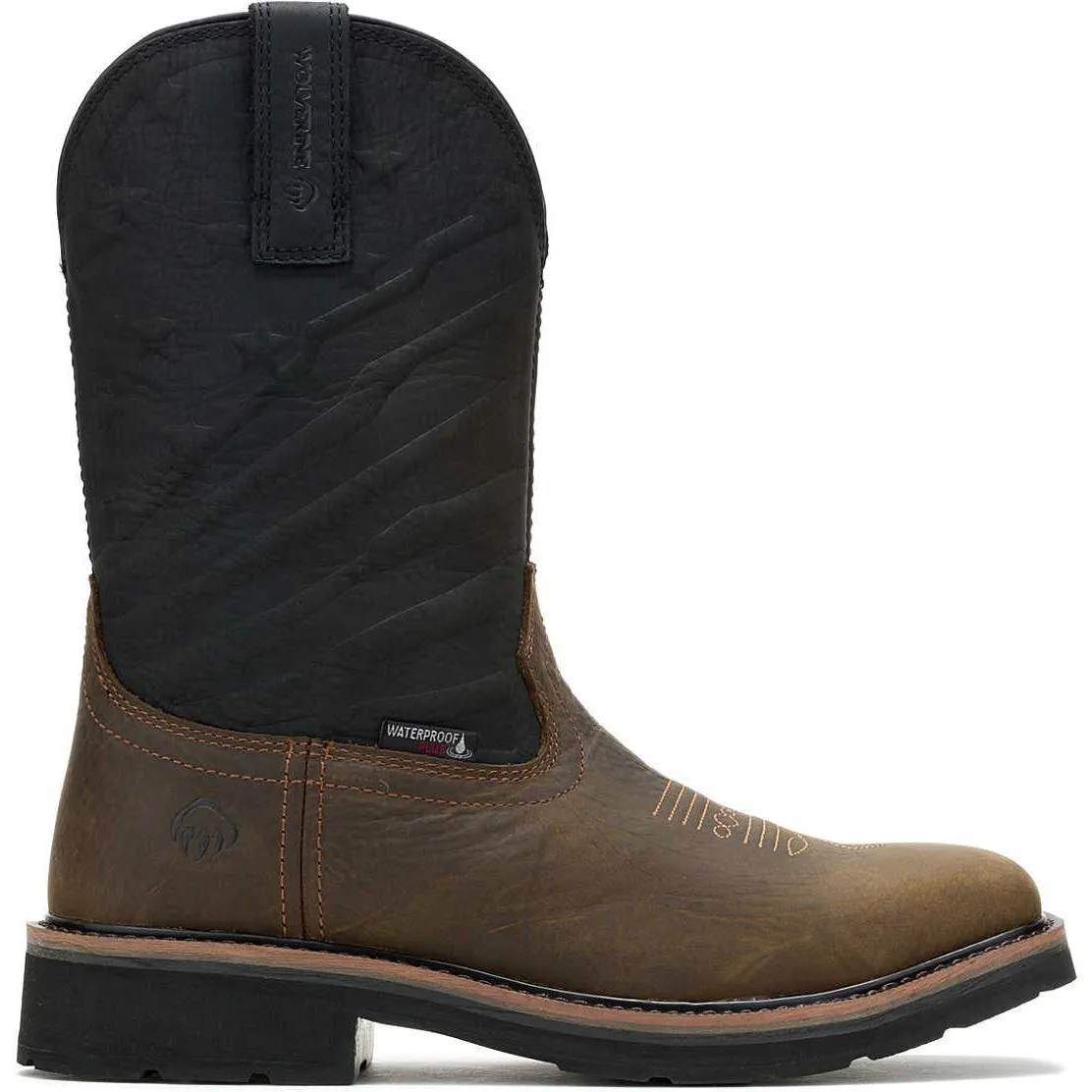 Wolverine Men's Rancher Flag Lx Steel Toe WP Western Work Boot -Black- W241185
