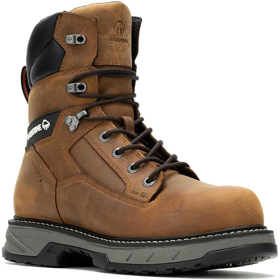 Wolverine Men's Reforce 8" Carbonmax Comp Toe WP Work Boot- Cashew- W241025