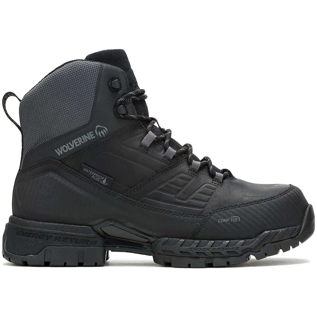 Wolverine Men's Surge Lx 6" Safety Toe WP Composite Toe Work Boot -Black- W241187