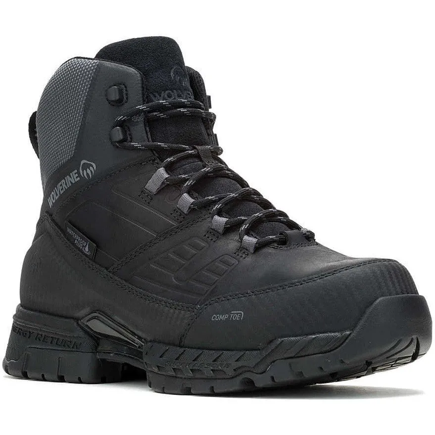 Wolverine Men's Surge Lx 6" Safety Toe WP Composite Toe Work Boot -Black- W241187