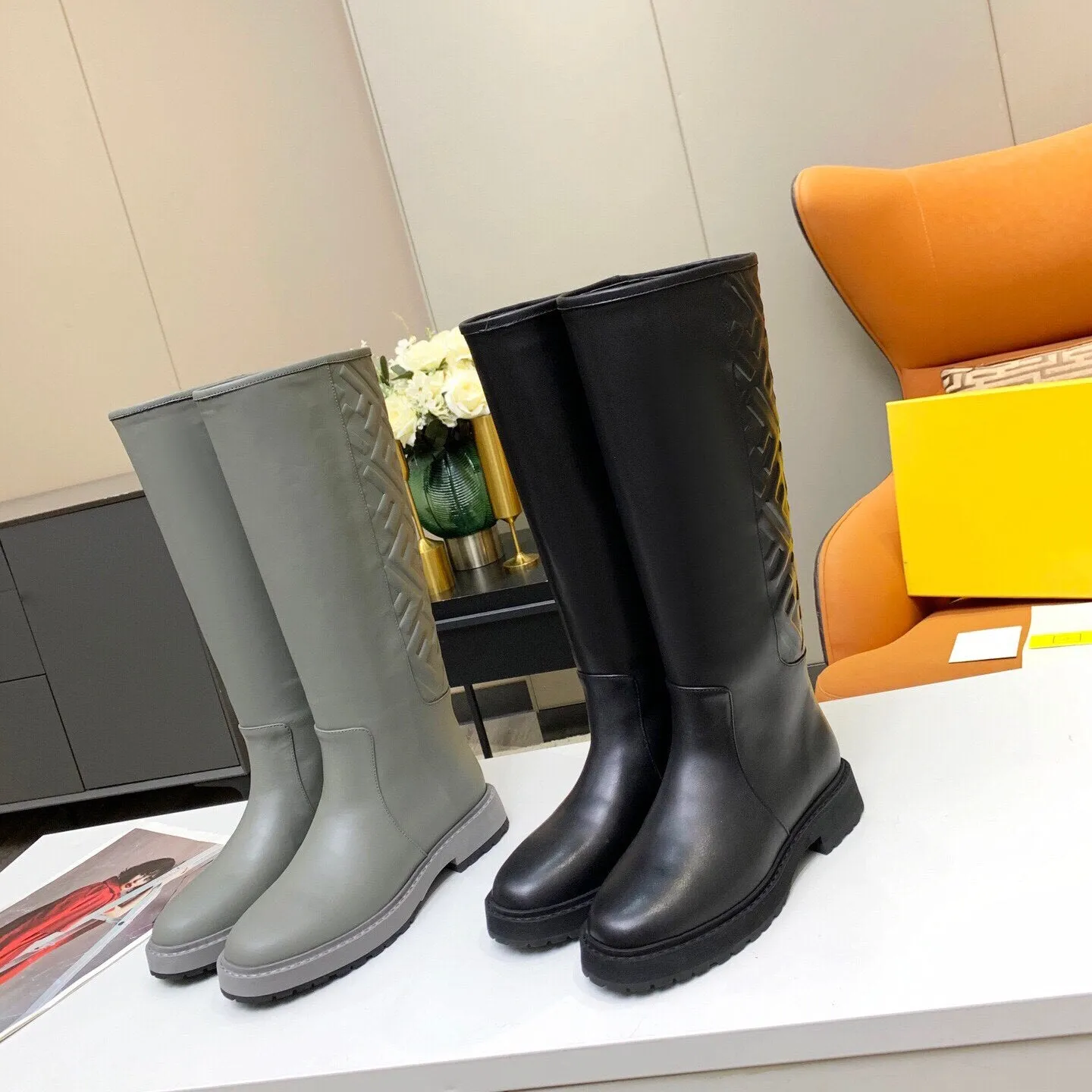 Woman Rome Genuine Leather Knee High Boots