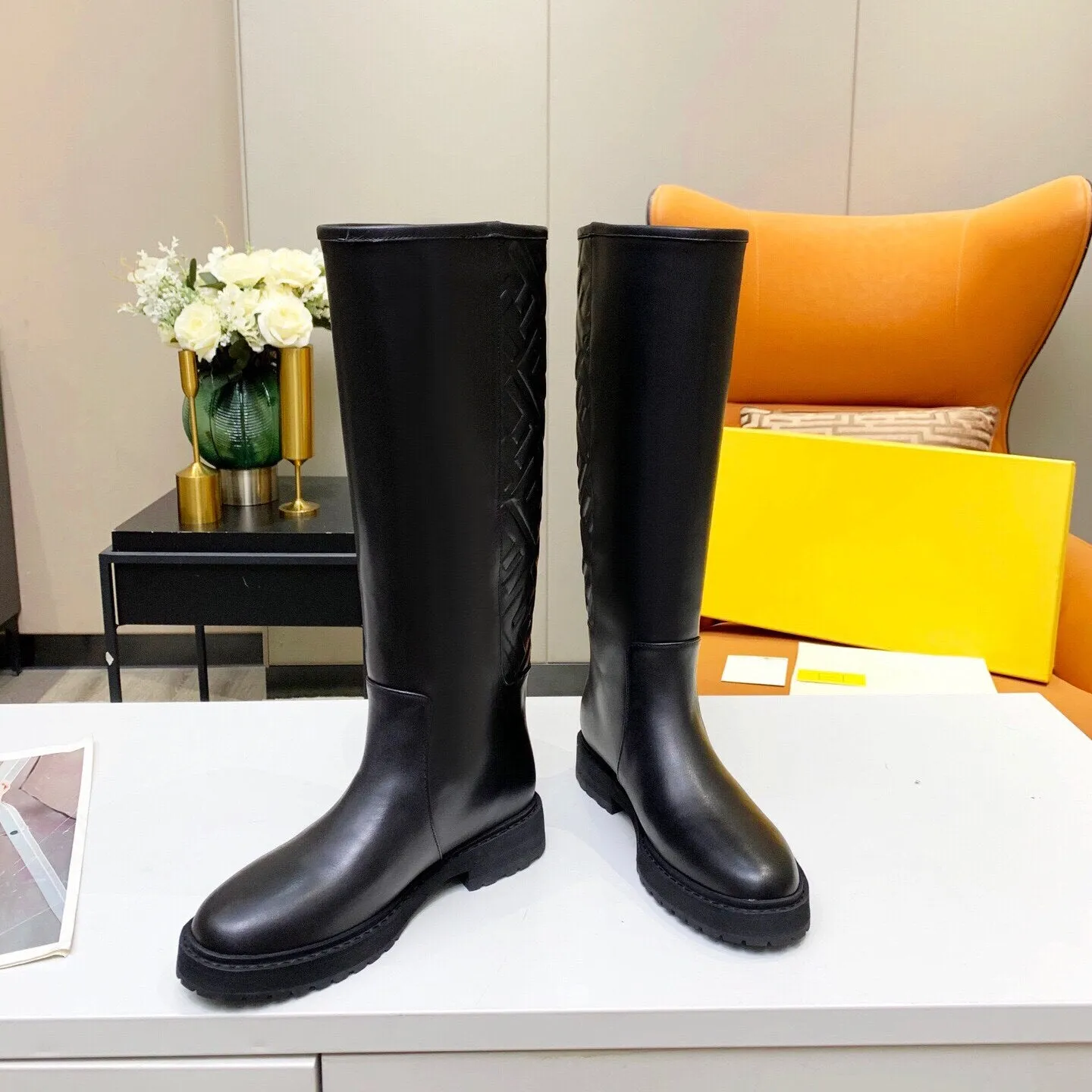 Woman Rome Genuine Leather Knee High Boots