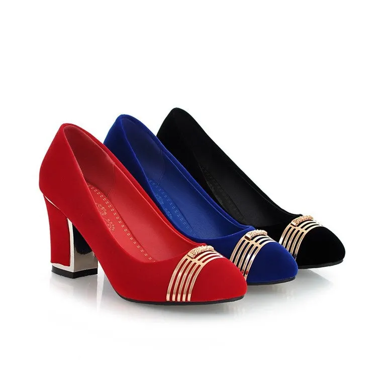 Women High Heels Chunky Pumps