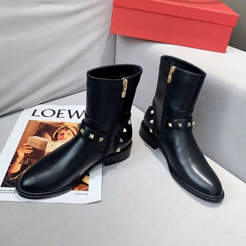 Women Long Short Motorcycle Boots Knee High Round Toe