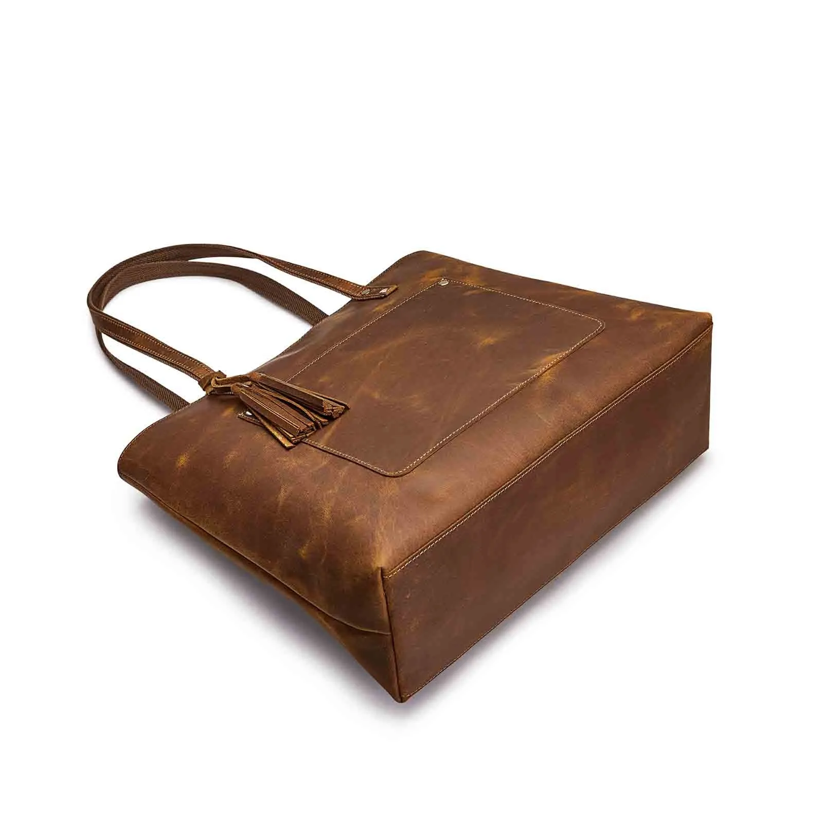 Women Vintage Genuine Leather Tote Shoulder Bag Handbag