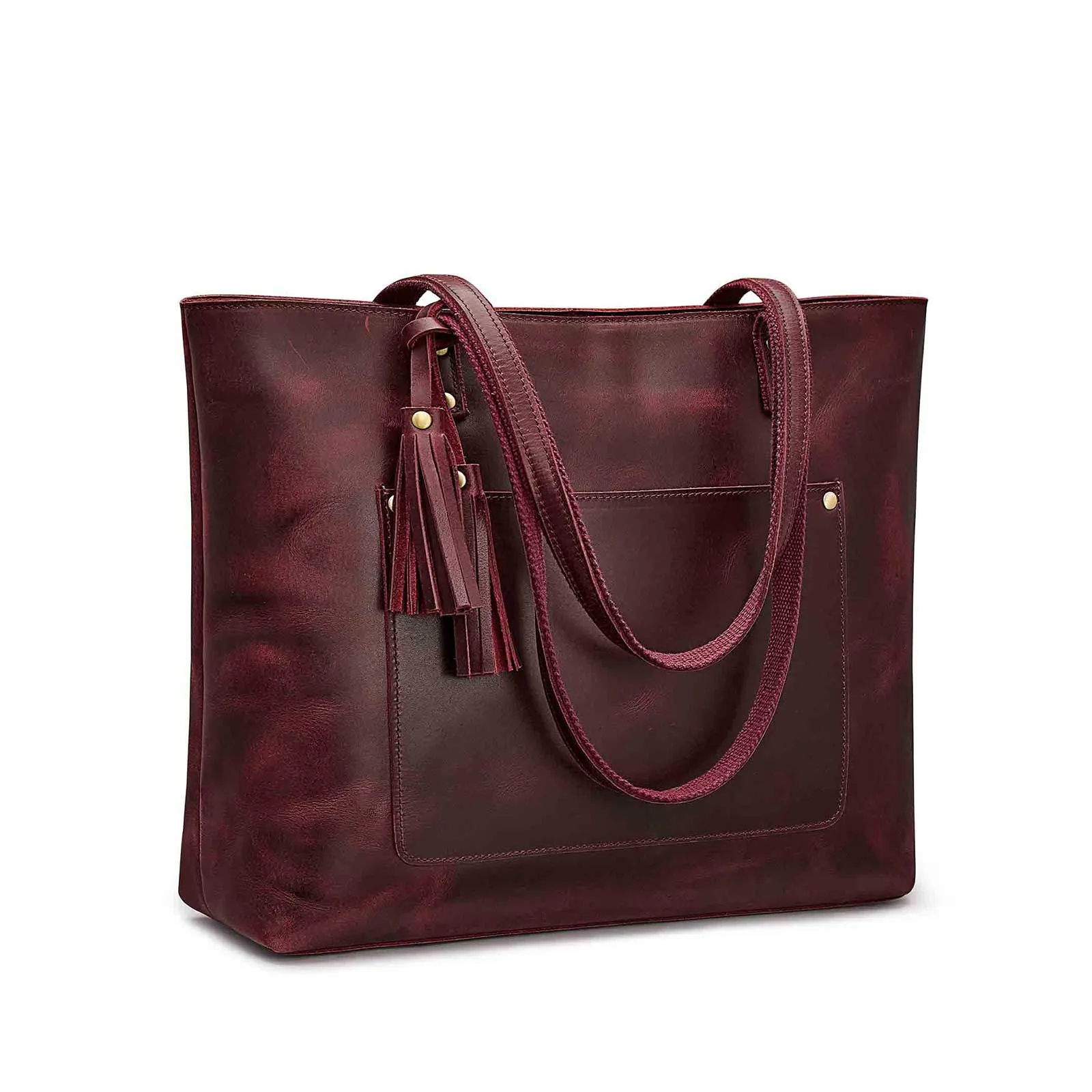 Women Vintage Genuine Leather Tote Shoulder Bag Handbag