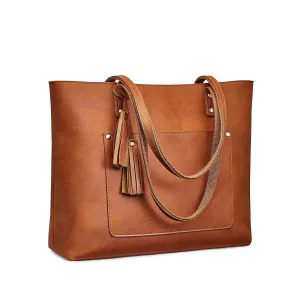 Women Vintage Genuine Leather Tote Shoulder Bag Handbag