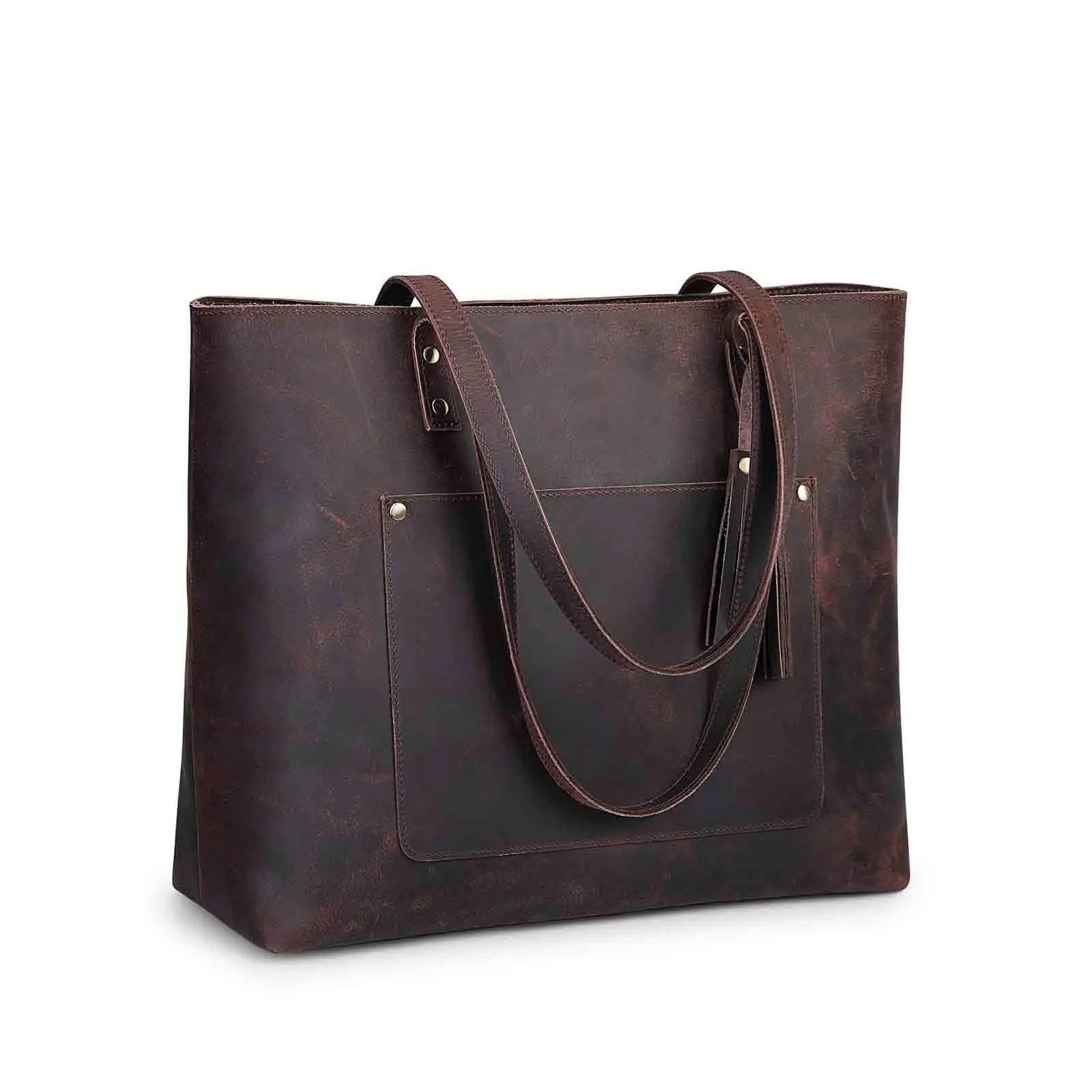 Women Vintage Genuine Leather Tote Shoulder Bag Handbag
