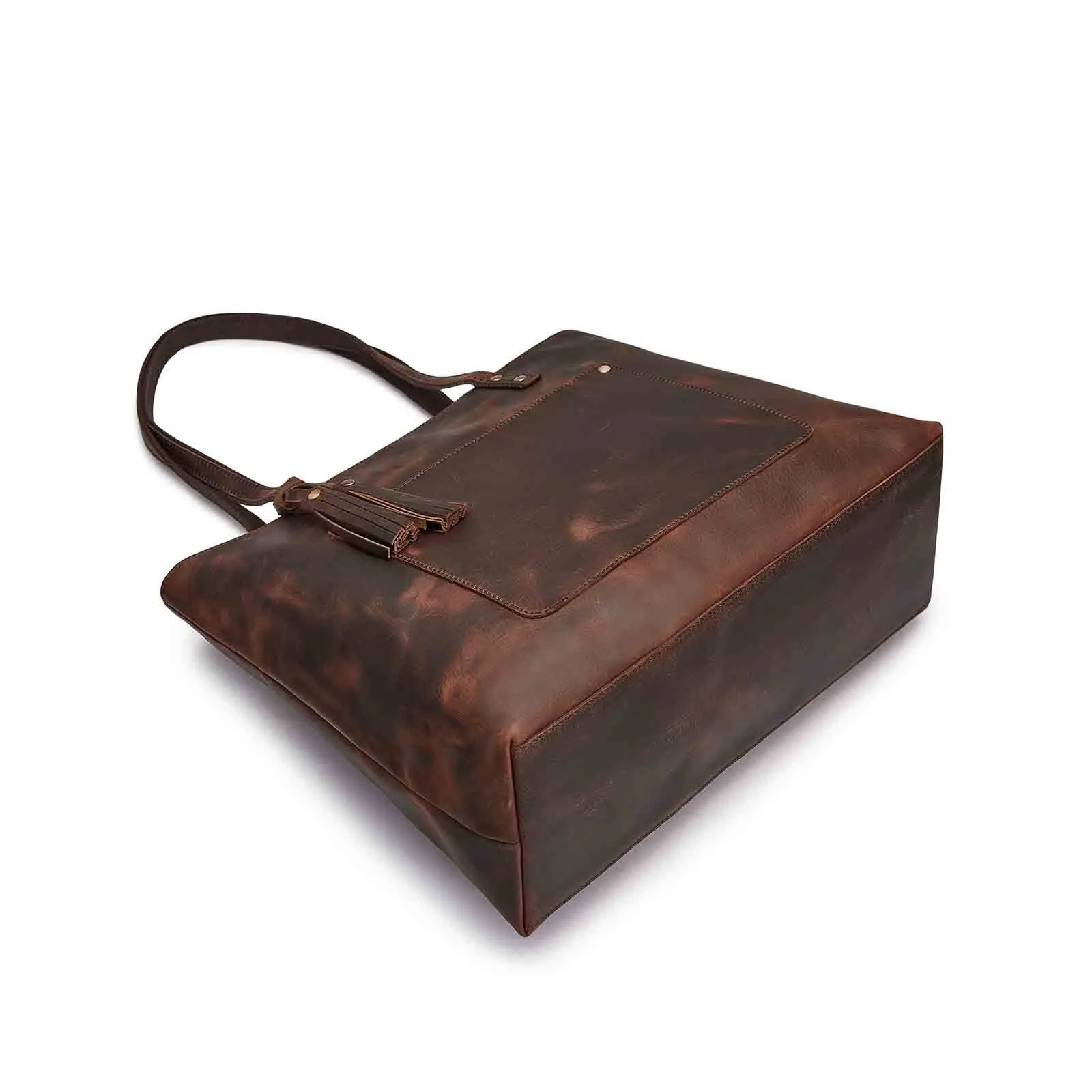 Women Vintage Genuine Leather Tote Shoulder Bag Handbag