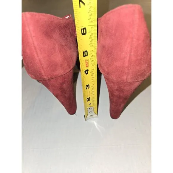 Womens Michael Kors Sierra Platform Heels Mary Jane Size 8 Suede Bordeaux/Red