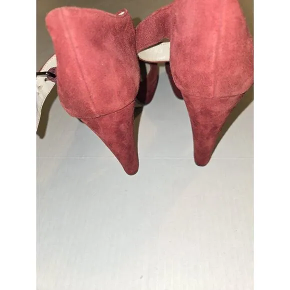 Womens Michael Kors Sierra Platform Heels Mary Jane Size 8 Suede Bordeaux/Red
