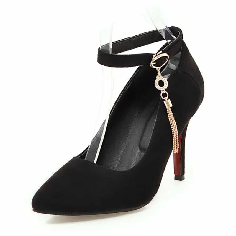 Women's Pointed Toe Stiletto Heel Ankle Strap Pumps