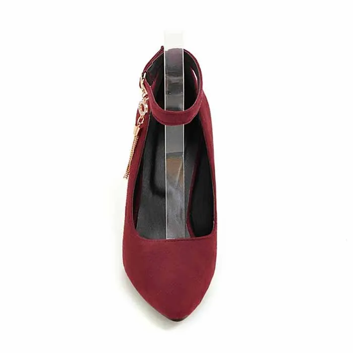 Women's Pointed Toe Stiletto Heel Ankle Strap Pumps