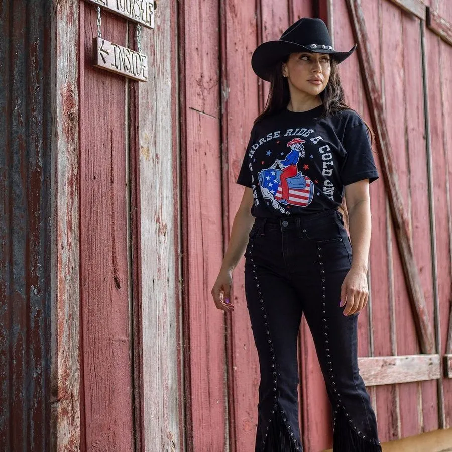 Women's Save a Horse Boyfriend Fit T-Shirt - Black